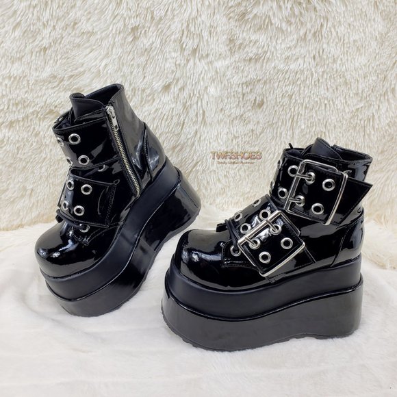 Bear 104 Platform Ankle Boots Goth Punk Rave - Picture 16 of 16